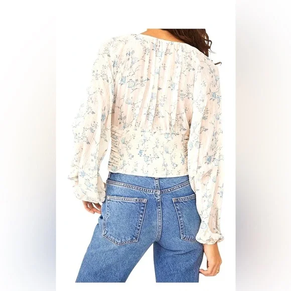 Free People New Final Rose Long Sleeve Blouse L NWT - Picture 2 of 2